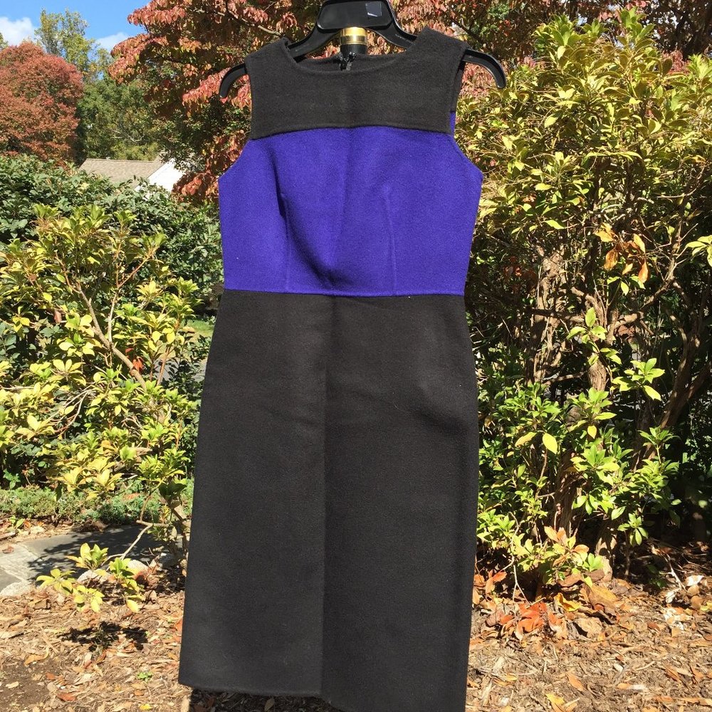 Talbots Wool Blened Blue&Black Layer Dress